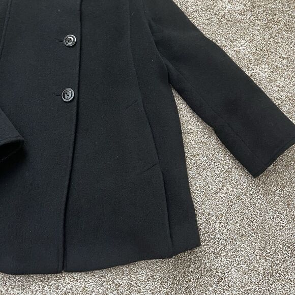 CINZIA ROCCA Women’s Wool Coat Black Size 6 High Collar - Picture 7 of 11